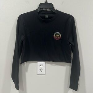 Vans Long Sleeve Cropped Shirt Black Size XS EUC